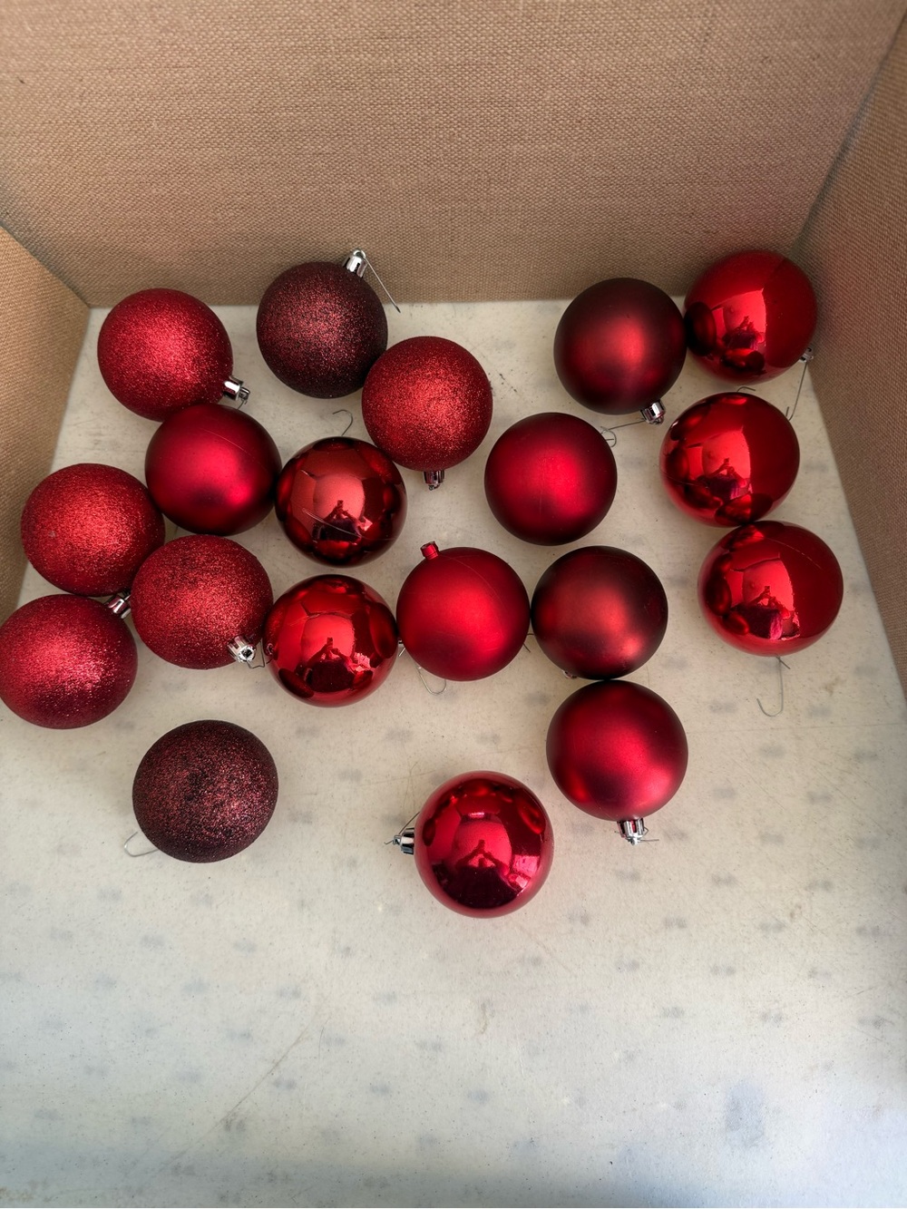 Red Holiday Christmas Ornament Ball Set - Classic Red Baubles